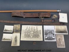 A WWI leather Sam Brown belt formerly the property of 2nd Lieutenant WHC Robson Royal Flying Corps