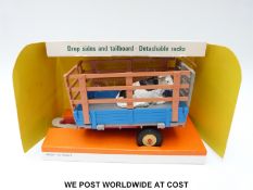 Britains Ltd model Animal Transporter Farm Cart, 9568, with red chassis, green hubs, blue sides,