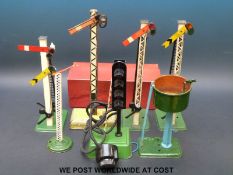 Seven Hornby 0 gauge signals,