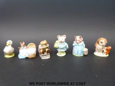 Six Beswick Beatrix Potter figures (BP 3B) including Old Mr. Brown, Aunt Pettitoes, Mr.