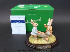 Beswick Beatrix Potter tableau Peter and Benjamin Picking up Apples, with stand,