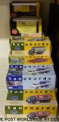 Seventeen Vanguards diecast model vehicles including delivery lorries, tankers, etc,