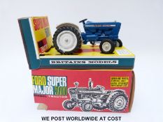Britains Ltd diecast model Ford Super Major 5000 Diesel Tractor with blue body and white plastic