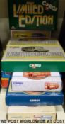 Twelve Corgi diecast model buses and bus sets, some limited editions,