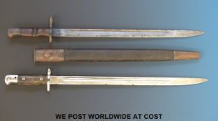 A Remington 1913 bayonet together with a further bayonet marked 1907
