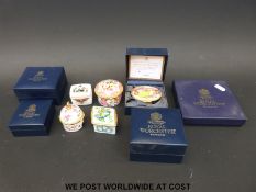 Eight Royal Worcester pill boxes,