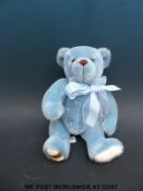 Merrythought light blue mohair bear, limited edition 16 of 250, produced for Japan,