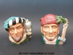 Two Royal Doulton large character jugs The Lumberjack D6610 and The Falconer D6533