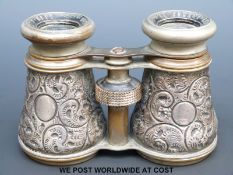 A pair of Victorian hallmarked silver mounted horse glasses or binoculars marked 'Le Jockey Club