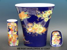 A Rosenthal vase with figural decoration of figures together with similar pieces,