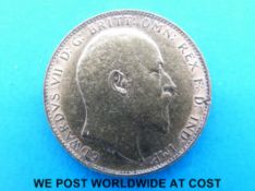 A 1910 Edward VII gold full sovereign
