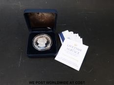 A Queen and Prince Philip Birthday 2011 silver proof crown sized Piedfort coin in case with