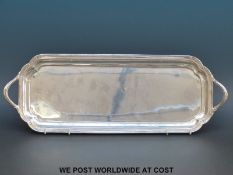 A George V hallmarked silver two handled tray, Sheffield 1933 maker Harrison Brothers & Hawson,
