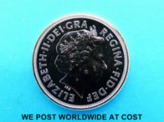 A 2002 gold full sovereign shield reverse