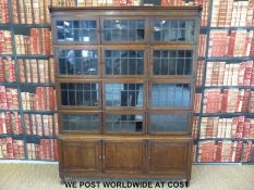 An oak Globe Wernicke style five section bookcase,