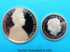 A 2012 Queen's Diamond Jubilee £5 and double sovereign set, cert. no.