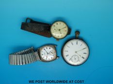 A Victorian hallmarked silver cased pocket watch with keyless wind movement marked Withers Bristol