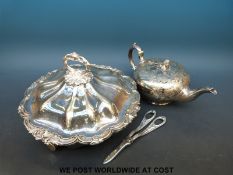 A plated tureen and cover,