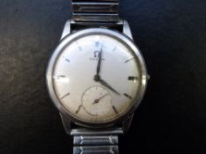Omega gentleman's wristwatch with inset subsidiary seconds dial,