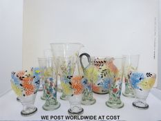Two retro glass lemonade sets,