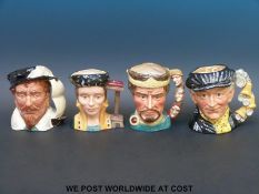 Four Royal Doulton large character jugs Catherine Parr, Pearly King,