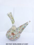 A Spanish glass porro wine pourer with Moser style enameling,