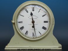 A metal cased eight day mantel style clock W Parkinson & Co.