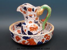 A Masons style ironstone jug and basin