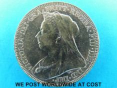 An 1894 veiled head gold full sovereign