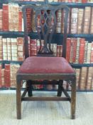 A George III mahogany dining chair in the Chippendale style