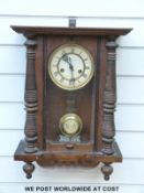 A small Vienna style German wall clock by Wurtemberg,