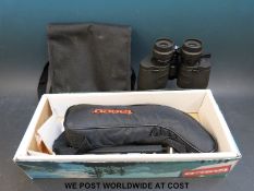 A boxed Tasco (zoom 12 x - 36 x 50mm) spotting scope and a pair of binoculars (zoom 8 x -20 x 50)