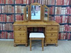 A pine dressing table (width 43cm),
