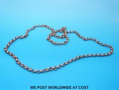 A yellow metal belcher chain/necklace,