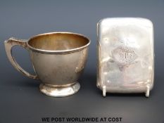 A hallmarked silver cup,