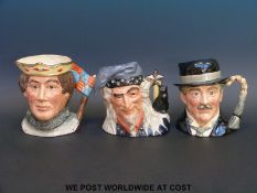 Royal Doulton large character jug The Wizard D6862 together with large character jug Henry V D6671