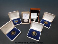 A 2001 commemorative Victorian Guernsey £5 proof and a silver proof £1,