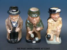 Three Royal Doulton large toby jugs, Sherlock Holmes,