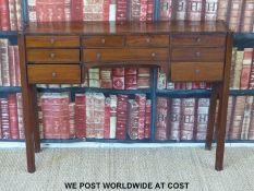 A 19thC mahogany and rosewood sideboard with crossbanded top,