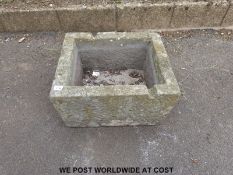 A rectangular natural stone trough (width 53cm, depth 46cm,