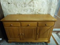 A pine sideboard/dresser base (width 134cm, depth 46cm,
