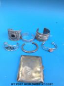 A hallmarked silver cigarette case,