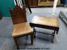 A Gothic style chair and small table
