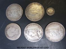 Five crowns comprising four various Victorian examples,