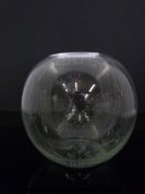 A pair of clear glass posy vases,