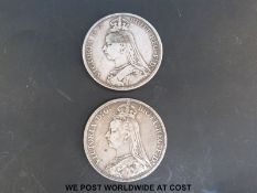Two Queen Victoria jubilee crowns 1889 and 1890
