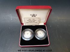 A UK Royal Mint silver Piedfort coin set,