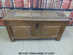 A carved coffer (width 137cm, depth 52cm,