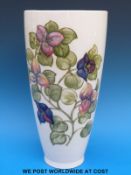 A Moorcroft vase of tapering form decorated in Clematis pattern,