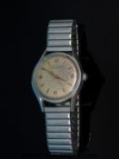 Girrard Perregaux gentleman's wristwatch with gold skeleton hands in stainless steel case,